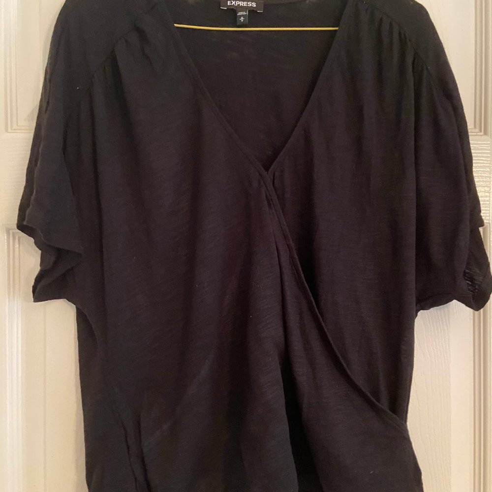 Express Black Wrap V-Neck